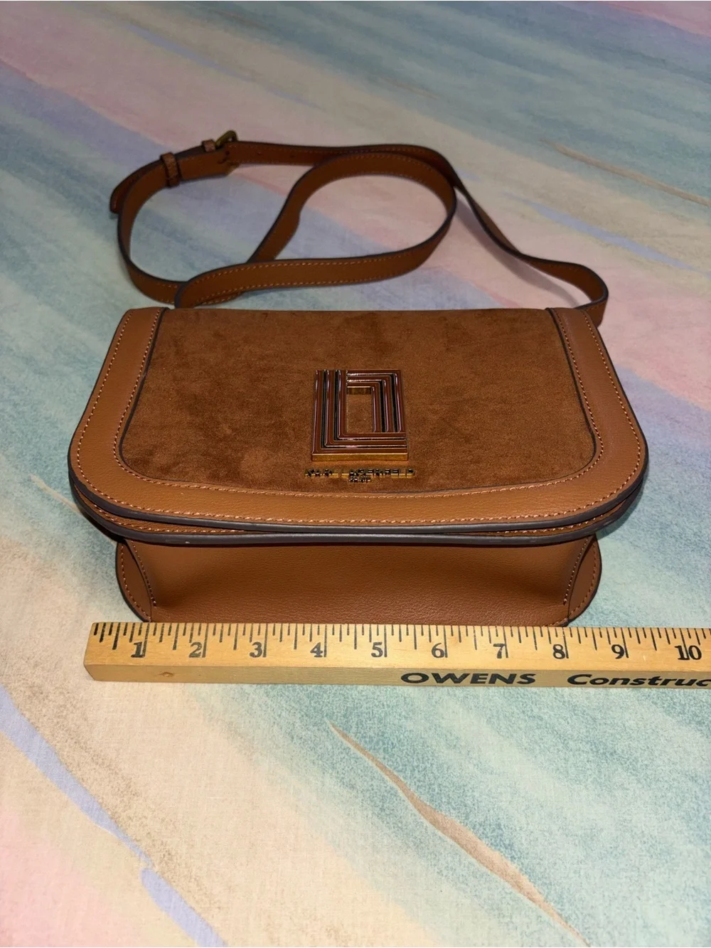 KARL LAGERFELD PARIS Simone Crossbody brown leather